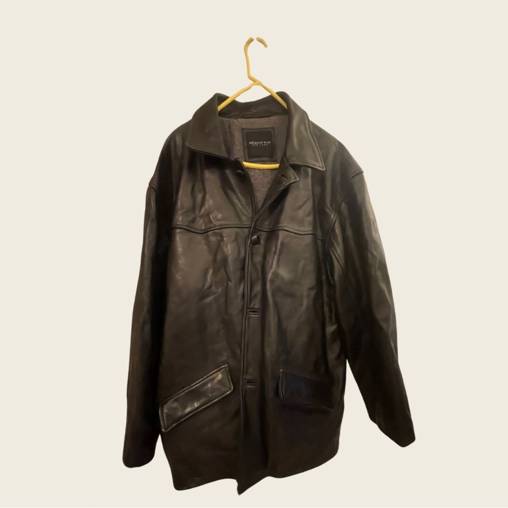 Leather peacoat